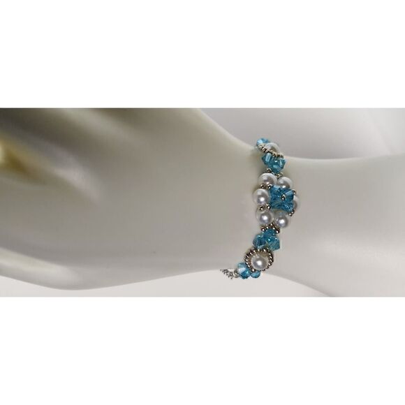 Handmade Jewelry by Ms. Lynda Aqua Bracelet - Picture 3 of 5